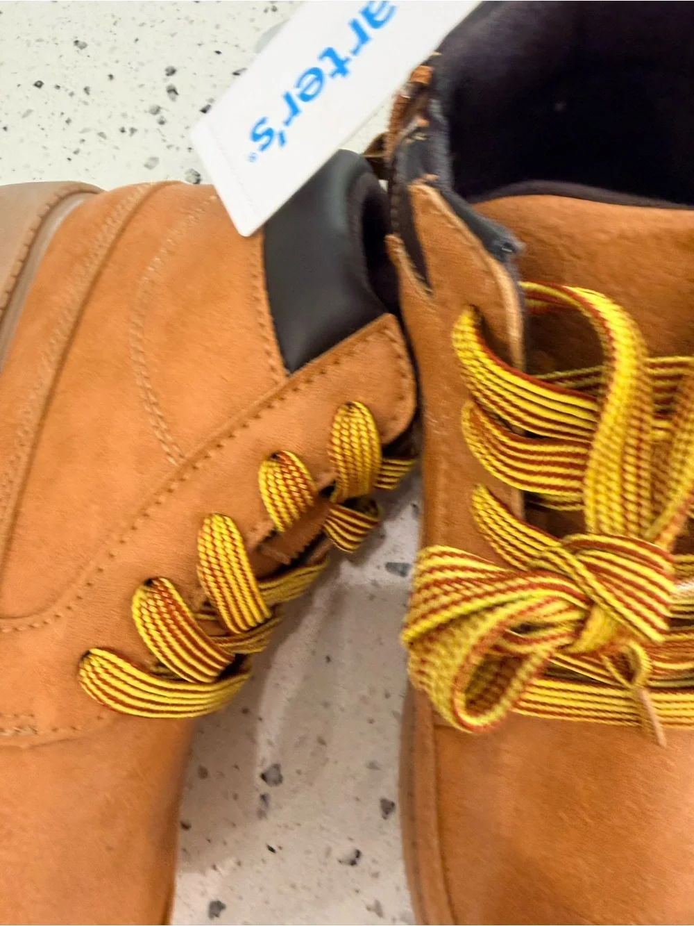 New boys Carter's Sz 2 Tan Brown Lace-Up Kids Trail Boots